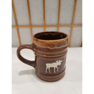 Alaska Moose Ceramic Cup Mug Rustic Cabin Decor Dark Brown